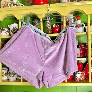 Juicy Couture Pastel Pink Velour Coquettecore Juicy Crown Sleepwear Booty Shorts